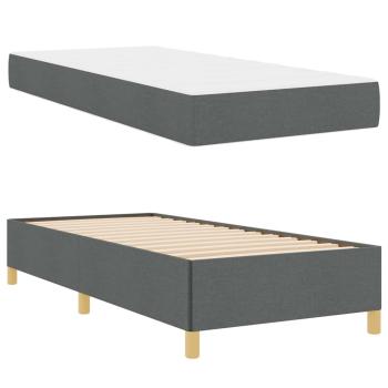 Boxspringbett Dunkelgrau und Braun und Weiß und Dunkelgrau