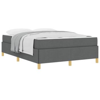 Boxspringbett Dunkelgrau und Weiß und Dunkelgrau 140 x 190 cm