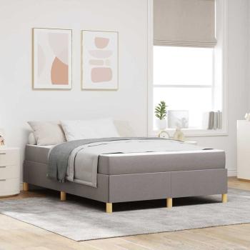 ARDEBO.de - Boxspringbett Taupe und Beige und Weiß 140 x 200 cm der Schaum