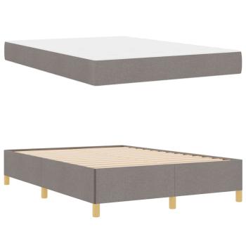 Boxspringbett Taupe und Beige und Weiß 140 x 200 cm der Schaum