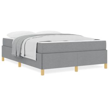 Boxspringbett Hellgrau und Weiß und Hellgrau 160 x 200 cm Stoff