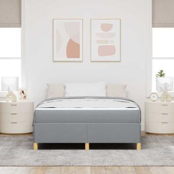 Boxspringbett Hellgrau und Weiß und Hellgrau 160 x 200 cm Stoff