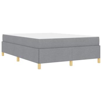 Boxspringbett Hellgrau und Weiß und Hellgrau 160 x 200 cm Stoff