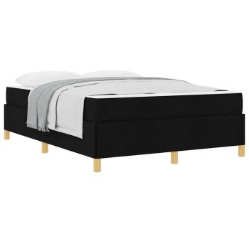 Boxspringbett Schwarz und Weiß und Schwarz 160 x 200 cm Stoff