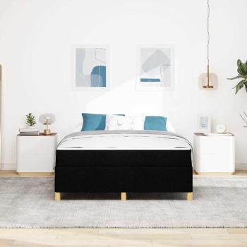Boxspringbett Schwarz und Weiß und Schwarz 160 x 200 cm Stoff