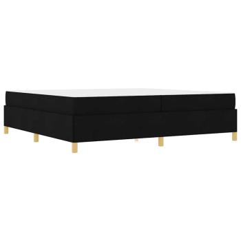 Boxspringbett Schwarz und Weiß und Schwarz 200 x 200 cm Stoff