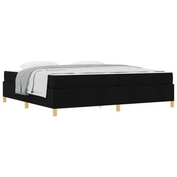 Boxspringbett Schwarz und Weiß und Schwarz 200 x 200 cm Stoff