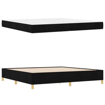 Boxspringbett Schwarz und Weiß und Schwarz 200 x 200 cm Stoff