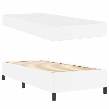 Bettgestell mit Matratze Weiß 80 x 200 cm Kunstleder