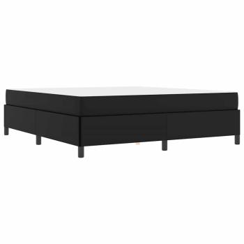 Bettgestell mit Matratze Schwarz 180 x 200 cm Kunstleder