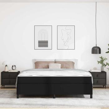 Bettgestell mit Matratze Schwarz 180 x 200 cm Kunstleder