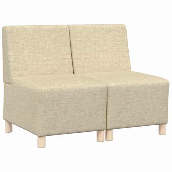 Sofa Stuhl Hellgrau 55 cm Stoff 2 pcs Creme 55 x 74 x 82 cm