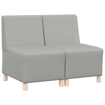 Sofa Stuhl Hellgrau 55 cm Stoff 2 pcs Wolken-Grau