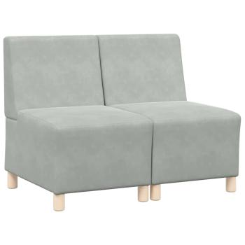 Sofa Stühle 2 pcs Hellgrau 55 x 74 x 82 cm Samt