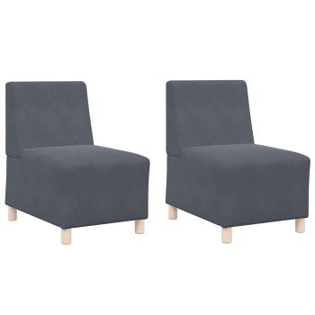 Sofa Stühle 2 pcs Dunkelgrau 55 x 74 x 82 cm Samt