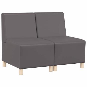 Sofa Stühle 2 pcs Grau 55 x 74 x 82 cm Kunstleder