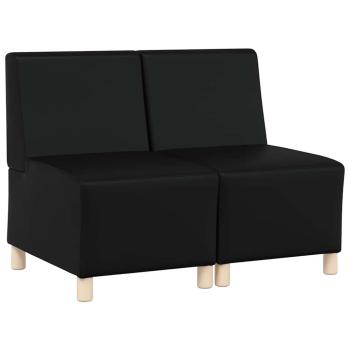 Sofa Stühle 2 pcs Schwarz 55 x 74 x 82 cm Kunstleder