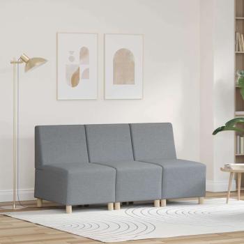 ARDEBO.de - Sofa Stuhl Hellgrau 55 cm Stoff 3 pcs Hellgrau 55 x 74 x 82 cm