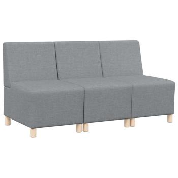 Sofa Stuhl Hellgrau 55 cm Stoff 3 pcs Hellgrau 55 x 74 x 82 cm