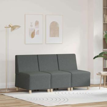ARDEBO.de - Sofa Stuhl Hellgrau 55 cm Stoff 3 pcs Dunkelgrau