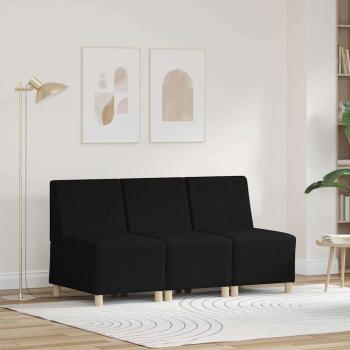 ARDEBO.de - Sofa Stuhl Hellgrau 55 cm Stoff 3 pcs Schwarz 55 x 74 x 82 cm