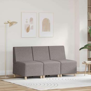 ARDEBO.de - Sofa Stuhl Hellgrau 55 cm Stoff 3 pcs Taupe 55 x 74 x 82 cm