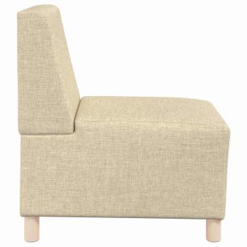 Sofa Stuhl Hellgrau 55 cm Stoff 3 pcs Creme 55 x 74 x 82 cm