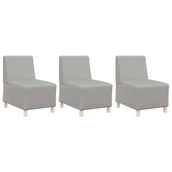 Sofa Stuhl Hellgrau 55 cm Stoff 3 pcs Wolken-Grau