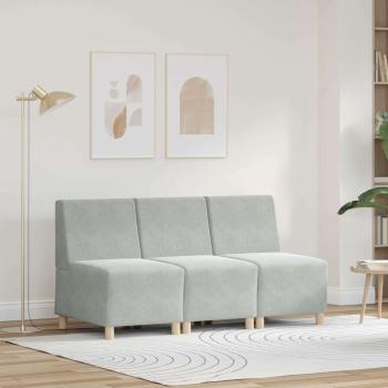ARDEBO.de - Sofa Stühle 3 pcs Hellgrau 55 x 74 x 82 cm Samt