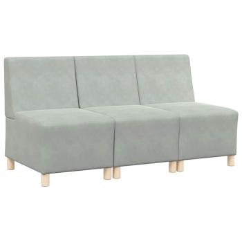 Sofa Stühle 3 pcs Hellgrau 55 x 74 x 82 cm Samt