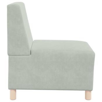 Sofa Stühle 3 pcs Hellgrau 55 x 74 x 82 cm Samt