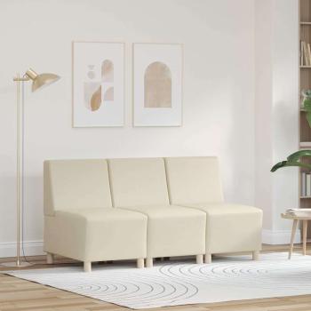 ARDEBO.de - Sofa Stühle 3 pcs Creme 55 x 74 x 82 cm Kunstleder