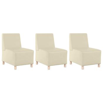 Sofa Stühle 3 pcs Creme 55 x 74 x 82 cm Kunstleder