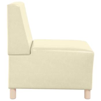 Sofa Stühle 3 pcs Creme 55 x 74 x 82 cm Kunstleder