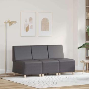 ARDEBO.de - Sofa Stühle 3 pcs Grau 55 x 74 x 82 cm Kunstleder