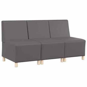 Sofa Stühle 3 pcs Grau 55 x 74 x 82 cm Kunstleder