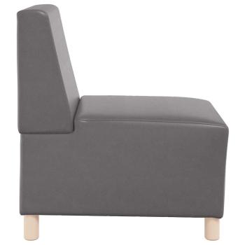 Sofa Stühle 3 pcs Grau 55 x 74 x 82 cm Kunstleder