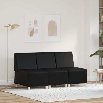 ARDEBO.de - Sofa Stühle 3 pcs Schwarz 55 x 74 x 82 cm Kunstleder