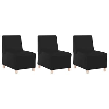 Sofa Stühle 3 pcs Schwarz 55 x 74 x 82 cm Kunstleder
