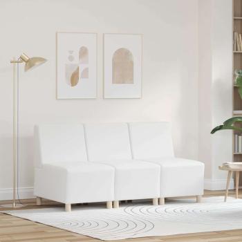 ARDEBO.de - Sofa Stühle 3 pcs Weiß 55 x 74 x 82 cm Kunstleder