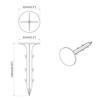 Plastik-Pegs 500 pcs Schwarz 3 x 11 cm Plastik