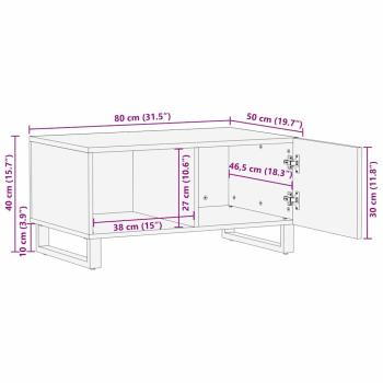 Kaffee-Tische Braun 80 x 50 x 40 cm massives Mangoholz