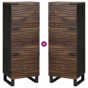 Highboard Nussbaum Holz mit Regal Sonstiges mit Speicher mit Tür Braun 40 x 33.5 x 110 cm