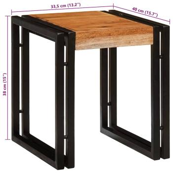 Beistelltische 3 pcs Braun und Schwarz Massivholz Akazie