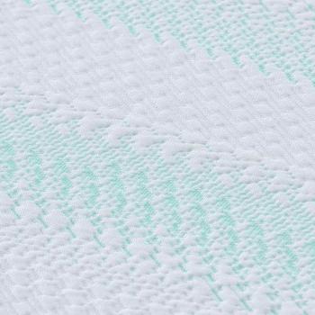 Matratzenauflage Weiß und Grün 140 x 190 cm Jacquard Stoff
