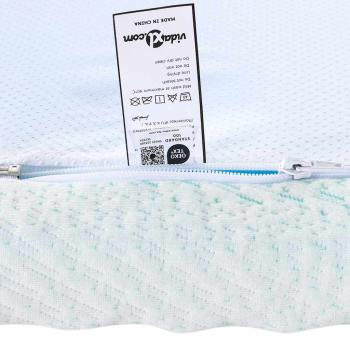 Matratzenauflage Weiß und Grün 200 x 200 cm Jacquard Stoff