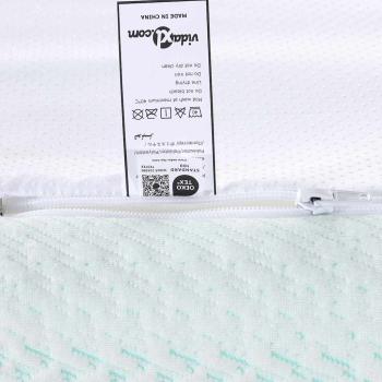 Matratzenauflage Weiß und Grün 80 x 200 cm Jacquard Stoff