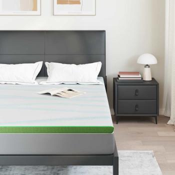 Matratzenauflage Weiß und Grün 140 x 190 cm Jacquard Stoff