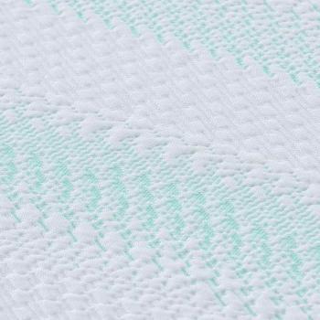 Matratzenauflage Weiß und Grün 200 x 200 cm Jacquard Stoff