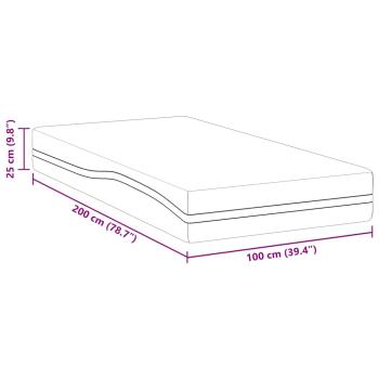 Matratzen Weiß, Grau 100 x 200 cm 100% Polyester Jacquardstoff